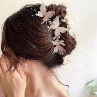 Kẹp Tóc Bướm Năng Động - Phụ Kiện Tóc Trang Điểm - Kẹp Đầu Sau - Thời Trang, Ngọt Ngào, Phong Cách INS Hàn Quốc - Giá Đỡ Đuôi Ngựa Lớn - Vuốt Tóc Thanh Lịch