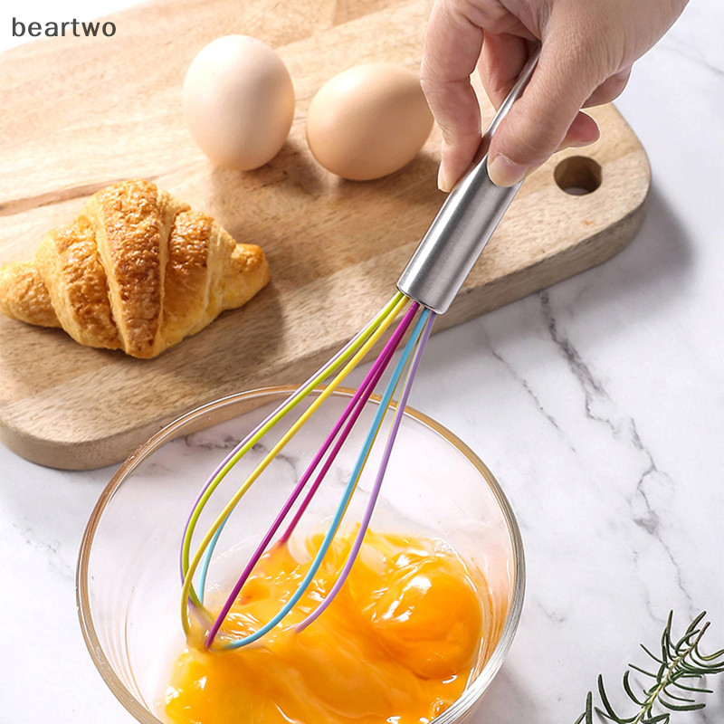 < Beartwo > Dây bóng bay bằng thép không gỉ Máy đánh trứng bằng tay Máy trộn đánh trứng bằng tay Nhà bếp Dụng cụ làm bánh Kem sữa Máy trộn bơ Đẹp