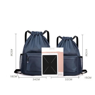 Ba lô dây rút MEGOCE, Ba lô đa năng Nylon 5 màu, Túi du lịch chống nước dung tích lớn có thể giặt được Unisex