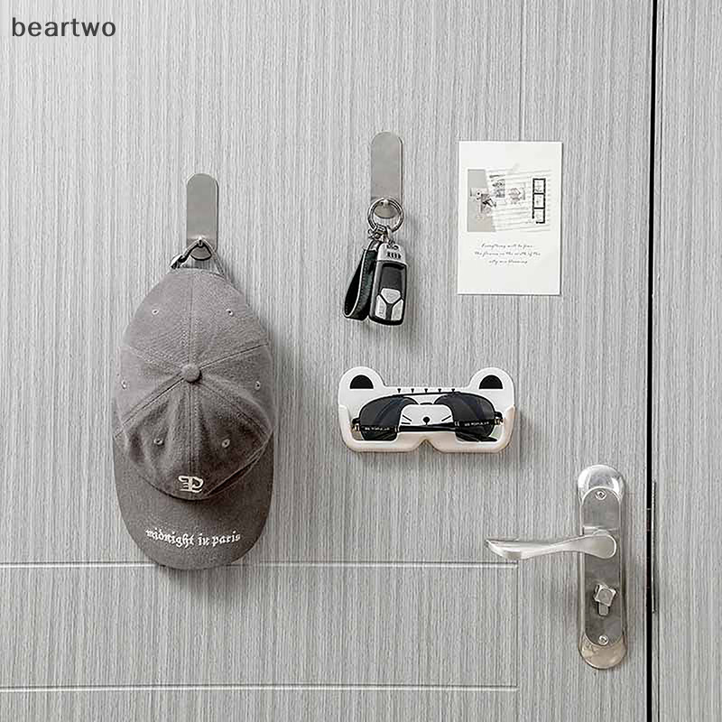 < Beartwo > Giá đỡ kính treo tường hình dễ thương - Trang trí không đục lỗ, Kính râm và chân đế, tủ quần áo sắp xếp kính râm đẹp