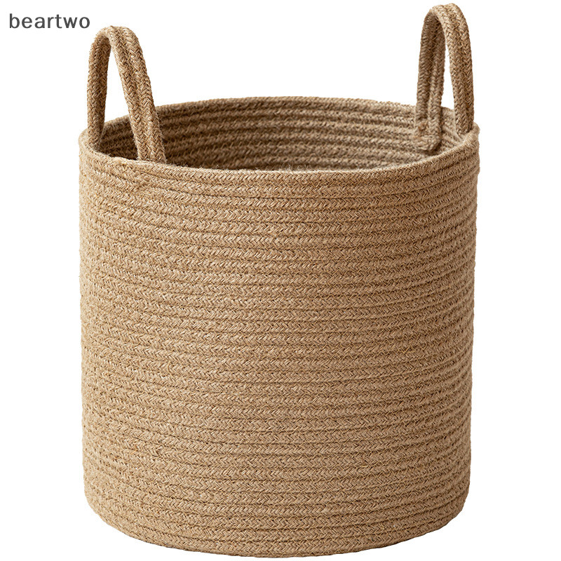 < Beartwo > Nhà sắp xếp và lưu trữ Giỏ trẻ em Dây Cotton dệt Giỏ giặt Đồ lặt vặt Sắp xếp đẹp