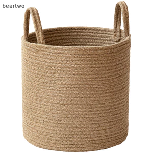 < Beartwo > Nhà sắp xếp và lưu trữ Giỏ trẻ em Dây Cotton dệt Giỏ giặt Đồ lặt vặt Sắp xếp đẹp