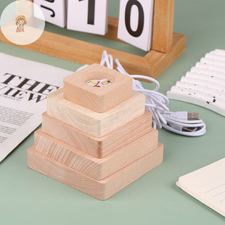 Twe 5 / 6 / 7 / 8 / 9 / 10CM Led Gỗ Chắc Chắn Đèn Ngủ Vuông Đèn Usb Giá Đỡ Tự Làm Đèn Đồ Trang Trí Máy Tính Để Bàn Đèn Trang Trí VN