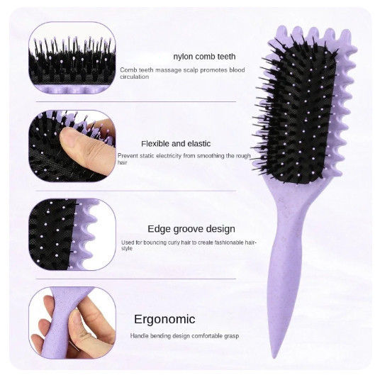 SEVICH Bounce Curl Define Styling Brush Detangling Hair Brush Tangled Hair Lược Định hình Định hình uốn tóc Dụng cụ tạo kiểu tóc