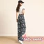 Quần ống rộng nữ Vintage in hình con voi co giãn dáng rộng Quần cạp cao