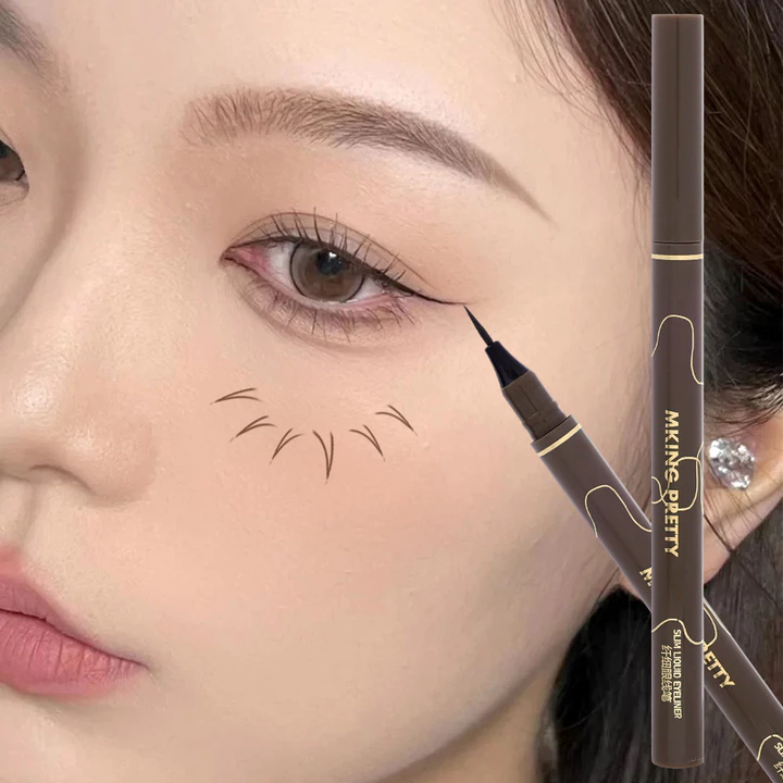 Bút kẻ mắt dạng lỏng khô nhanh 0,005mm - Bút kẻ mắt mờ siêu mịn - Bút kẻ mắt nằm tằm - Chống thấm nước, lâu trôi, chống mồ hôi - Bút mi mắt - Mỹ phẩm trang điểm mắt