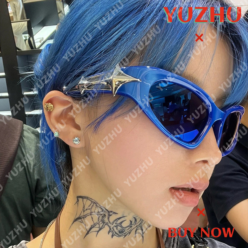 (Yuzhu) Kính râm mắt mèo cổ điển Y2K dành cho nữ Hip Hop Kính râm gọng ...