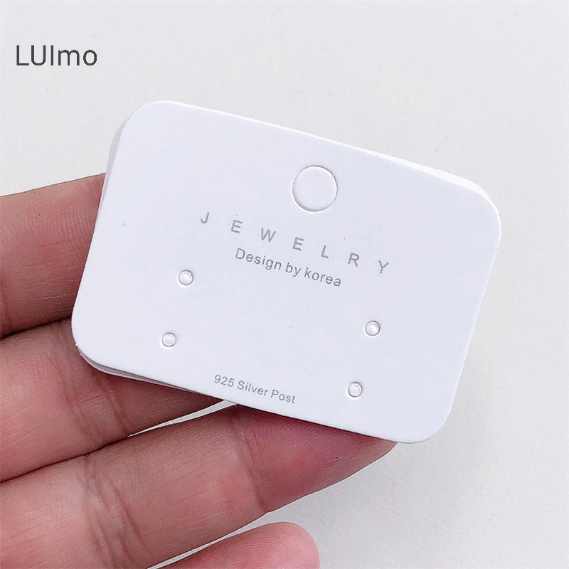 Luimo 50 Chiếc Tối Giản Giấy Tông Trắng Đóng Gói Thẻ Bông Tai Đóng Gói Thẻ Trưng Bày DIY Bông Tai Giá Bán Lẻ Thẻ Nhãn SBS