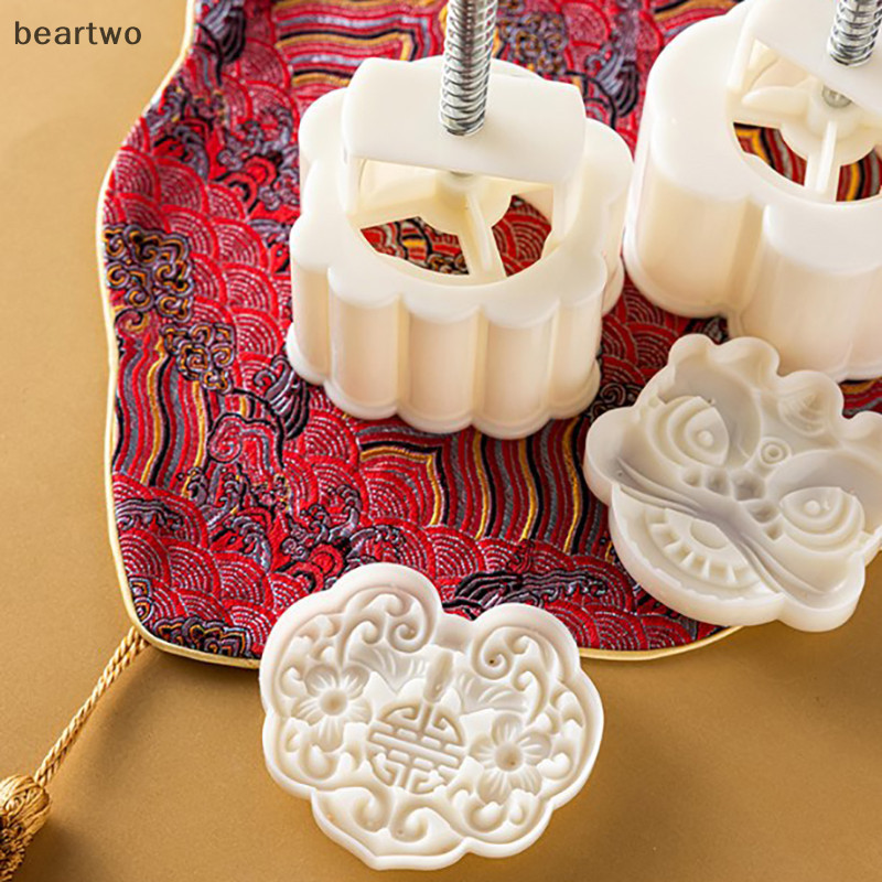 < Beartwo > 2 Chiếc 75g Cookie Tem Tết Nguyên Đán Khuôn Bánh Trung Thu Dragon Ru Yi DIY Bấm Tay Fondant Bánh Ngọt Hộ Gia Đình Dụng Cụ Nhà Bếp Tiệc Đẹp
