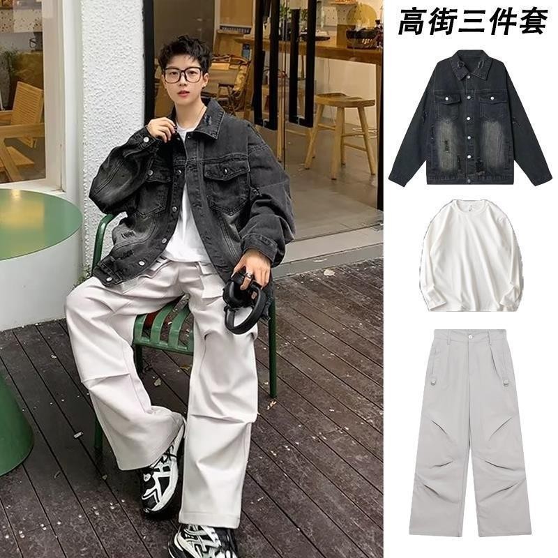Áo khoác Denim rách Nam Thu Đông Mỹ Phố Cao Cấp Retro Áo Khoác Xuân Thu ...