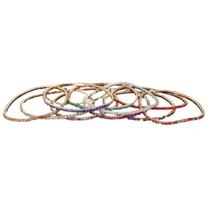 BTF 9 Chiếc Nhiều Màu Sắc Zirconia Co Giãn Vòng Tay Nhiều Màu Kim Cương Giả Móc Tay Trang Sức