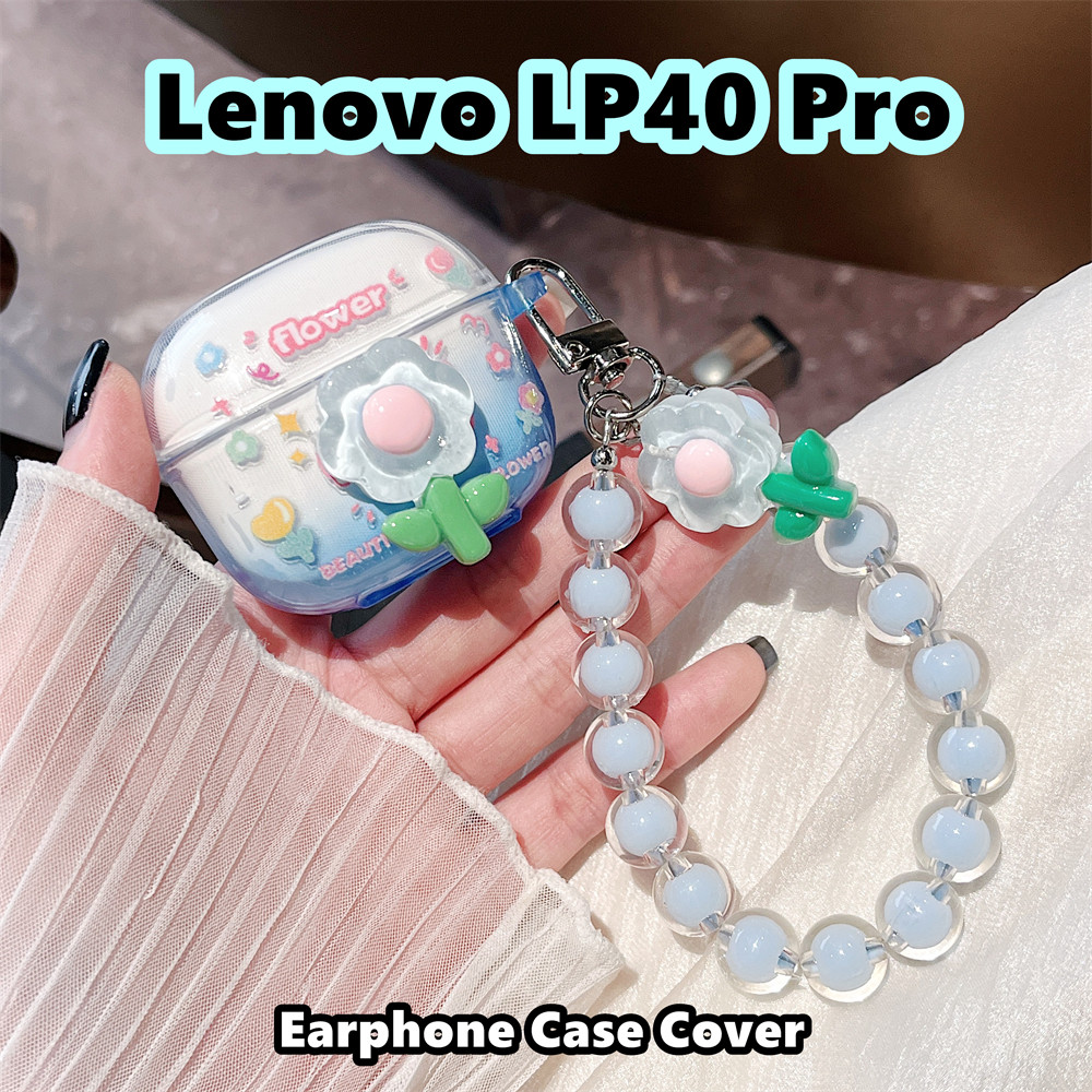[Ngôi sao tương lai] Dành cho Ốp lưng Lenovo LP40 Pro Vỏ tai nghe silicon mềm Họa tiết hoa DIY