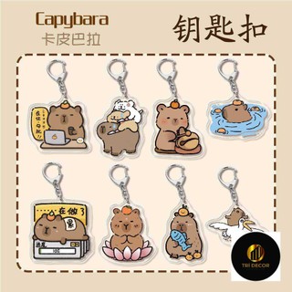 Capybara capybara móc khóa mặt dây chuyền acrylic hoạt hình dễ thương sáng tạo học ba lô đính quà tặng