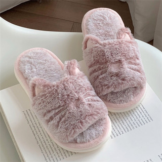 XIXITIAO Dép Nữ Hoạt Hình Dễ Thương Ấm Áp Đế Mềm Mèo Con Nhà Trong Nhà