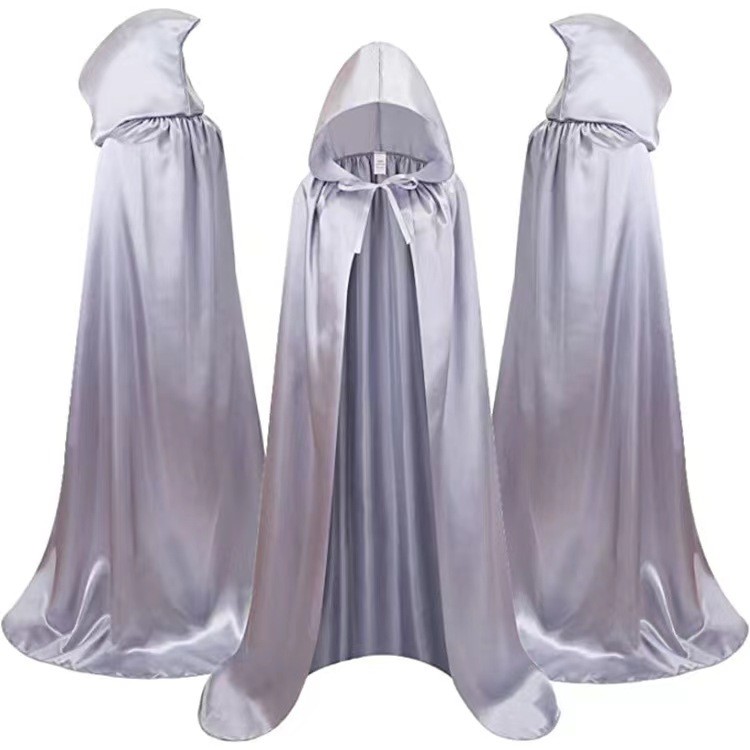 5y Halloween áo choàng đen chết áo choàng có mũ Phù thủy quỷ trang phục Ma cà rồng bữa tiệc trẻ em người lớn cosplay vải