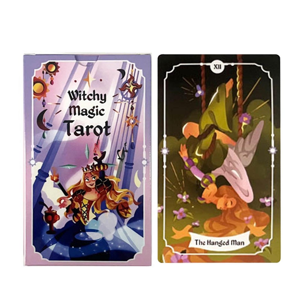 Bộ bài Tarot Witchy Magic Một bộ bài Tarot 78 lá mê hoặc được thiết kế với những bức tranh minh họa kỳ diệu và quyến rũ ewoekvn