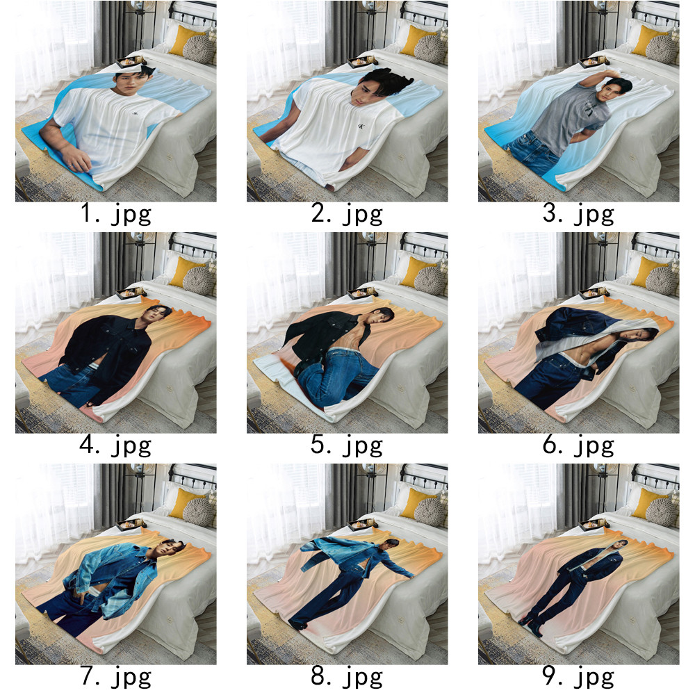 Seventeen Kim Mingyu Flannel Chăn Một Mặt In Flannel Chăn Điều Hòa Không Khí Chăn