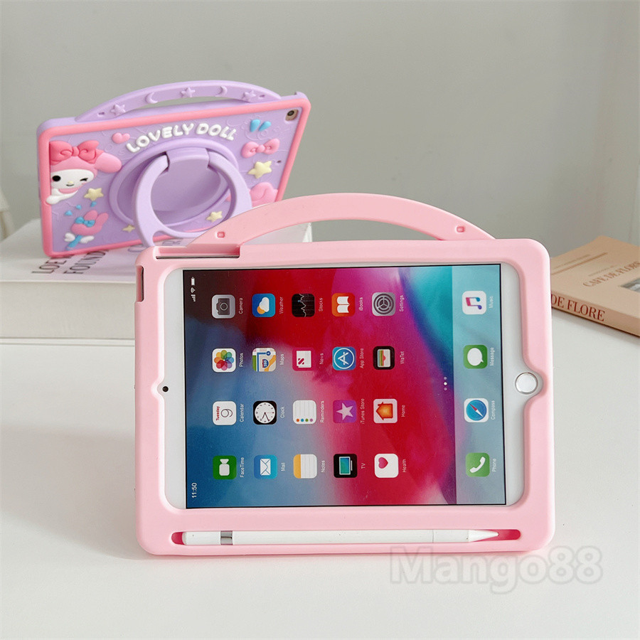 Ốp Lưng Cho Redmi Pad 2 Pro 12.1 inch 2025 Xiaomi Poco Pad M1 12.1Inch 5G Redmi Poco Pad Pro 12.1 "2024 Máy Tính Bảng Xoay 360 Mềm Keo Đứng Dây Đeo Vỏ Hoạt Hình