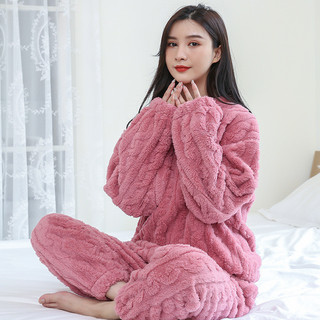 Bộ Đồ Ngủ San Hô Lông Cừu Nữ Dày Bộ Đồ Ngủ Nữ Ấm Áp Rời Thường Ngày Plus Kích Thước Dễ Thương Trong Nhà Chó Con Pajamas