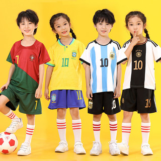 Bộ quần áo bóng đá trẻ em 2 món Ronaldo/Messi - Trang phục thi đấu thể thao cho bé trai và bé gái