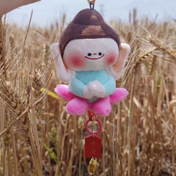 Đồ chơi bông búp bê Phật nhỏ Kawaii, móc khóa mặt dây chuyền, trang trí túi, quà tặng sinh nhật