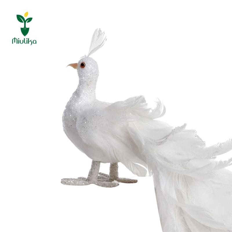 Tượng chim công trắng Miulika Mô phỏng chim trang trí Tượng chim cho sân