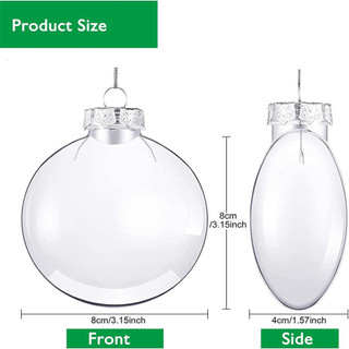 60 / 80 / 100mm Hình Bầu Dục Nhựa Trong Suốt Đĩa Phẳng Bóng Đồ Trang Trí DIY Có Thể Sơn Trống Đĩa Trong Suốt Quả Cầu Trang Trí Trong Nhà Ngoài Trời Cây Giáng Sinh Trang Trí
