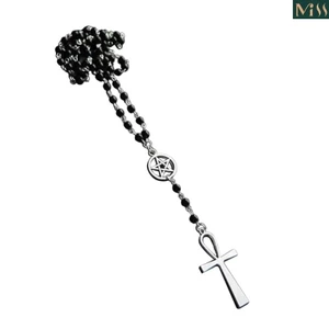 Miss * Hàn Quốc Ngọt Ngào Ngôi Sao Năm Cánh Chữ Thập Đính Hạt Mặt Dây Chuyền Vòng Cổ Choker Thời Trang Choker Vòng Cổ Trang Sức Dự Tiệc
