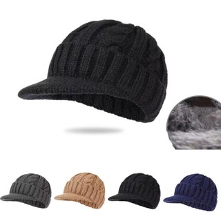 Mũ dệt kim nam Earflap thu đông, phù hợp đi xe đạp và trượt tuyết