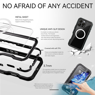 ốp lưng 16promax chống nước IP68 cho iPhone 16 Pro Max 16 Plus Bảo vệ toàn diện Vỏ điện thoại lặn dưới nước