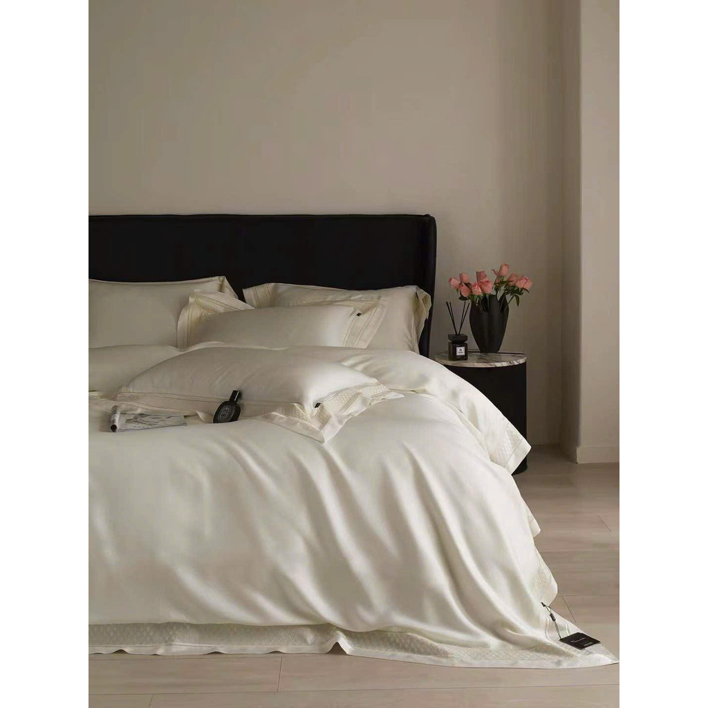 (L4934)Bộ Chăn Ga Gối Chất Liệu Tencel Mềm Mại Nhẹ Nhàng Họa Tiết Tinh Tế Trang Nhã - MemMinbedding Luxury