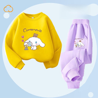 Bộ áo Hoodie và quần chạy bộ hai mảnh Cinnamonroll dễ thương dành cho bé gái Trang phục mùa xuân thu hợp thời trang cho trẻ em