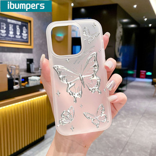 ibumpers Ốp Lưng iPhone Xinh Hàn Quốc Bướm In Hình Ốp Điện Thoại TPU Trong Suốt nhám Silicon Mềm Chống Sốc Chống Bẩn Cho Iphone 16 15 14 12 13 11 Pro Max IP 7 8 Plus X XS XR
