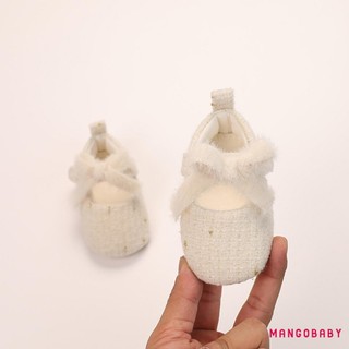 Mg-baby Bé Gái Giày Vải Len Dính Tweed Kẻ Sọc Trẻ Sơ Sinh Walker Cũi Giày Cho Đảng Lễ Hội Tắm Cho Bé