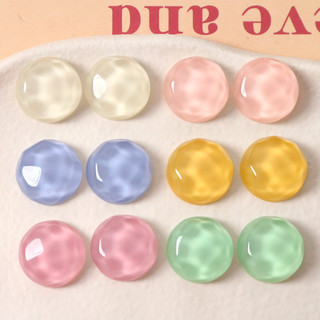 16mm Retro Hình Học Trong Suốt Nước Ripple Nửa Viên Tự Làm Nhựa Phụ Kiện Bông Tai Kẹp Tóc Vỏ Điện Thoại Chất Liệu Bán Buôn