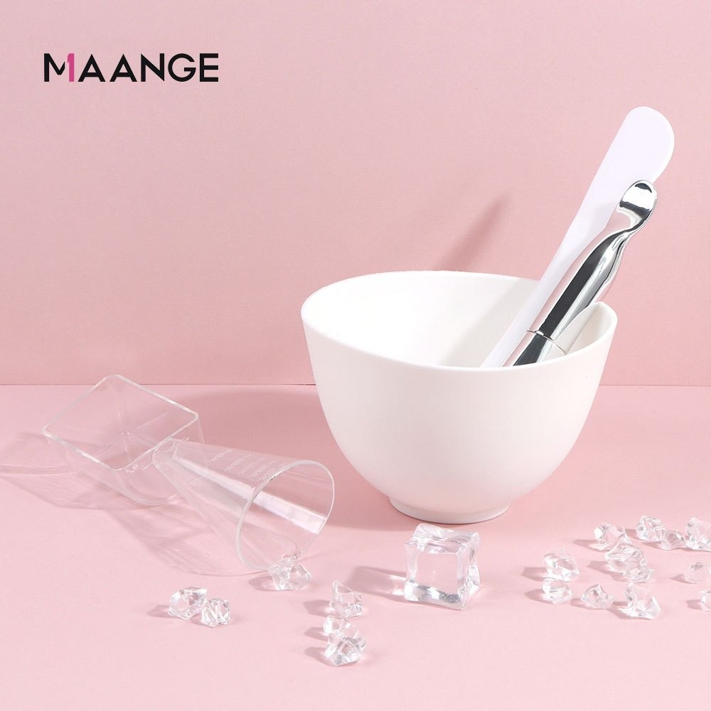 Bộ công cụ mặt nạ tự làm MAANGE chổi quét mặt nạ, Bát + thìa trộn mặt nạ