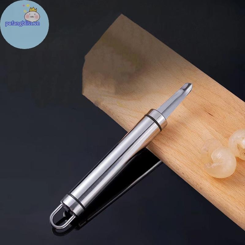 Pufangbliss 1 Dụng Cụ Tẩy Longan Lê Litchi Tẩy Trái Cây Corer Cho Nhà Hàng Gia Đình Nhà Bếp Tiện Ích (Thép Không Gỉ) VN
