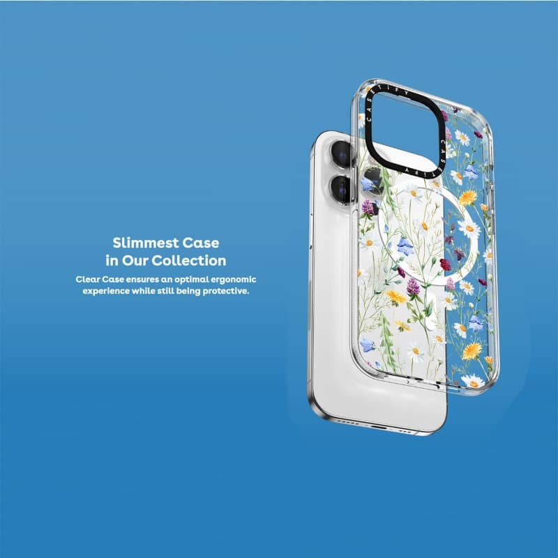 Casetify X Floret Hút Từ Tính Trong Suốt Cứng Acrylic Lưng TPU Edge Ốp Lưng Điện Thoại Ốp Lưng Tác Động Cho Apple IPhone 13 14 15 Pro Max