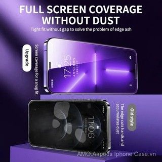 Bộ bôi phim phụ trợ tự động Full Cover Kính cường lực cho iPhone 15 14 13 12 11 Pro Max 15 Plus X XR XS Max Cài đặt bằng một cú nhấp chuột Bảo vệ màn hình không bụi Phim thủy tinh WFF