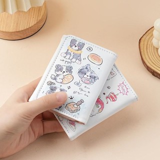 [CRUSH] Ví ngắn cho bé gái, Ví đựng tiền xu nhiều khe gấp ba lần dành cho chó con, Túi đựng thẻ ID hoạt hình di động nhẹ thời trang dành cho nữ