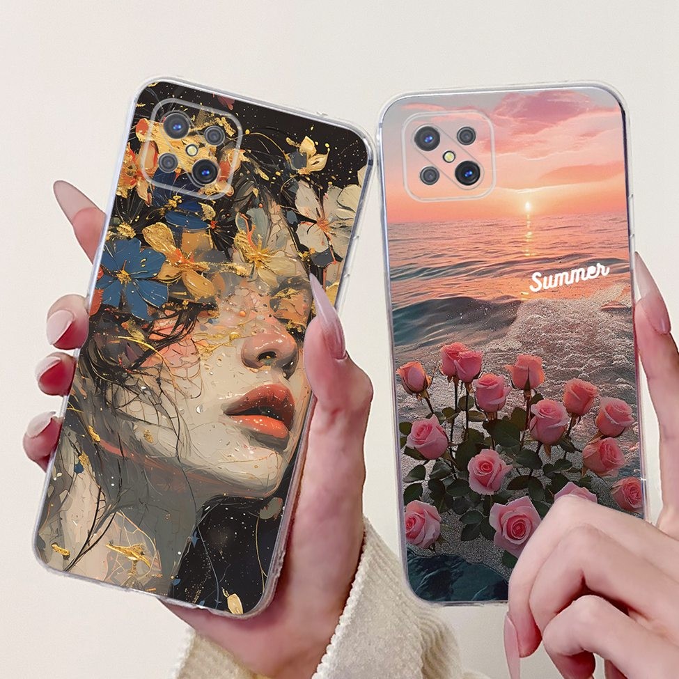Ốp lưng Oppo Reno 4Z 5G CPH2065 Thẩm Mỹ Mèo Dễ Thương Thời Trang Hoa Sơn Ốp lưng Oppo Reno4 Z 5G