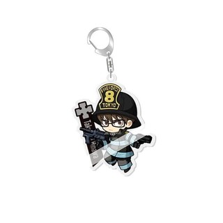 Fire Force Shinra Kusakabe Anime Keychain Arthur Boyle Kotatsu Tamaki Cartoon Keyring Bag Tag Baji Accessory