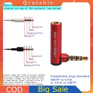 [HẤP DẪN!]1 / 5 / 10 Chiếc 90 Độ Đa Năng 3.5 Mm OMTP Sang CTIA Tai Nghe Chuyển Đổi Đầu Nối