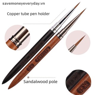 [savemoneyeveryday] Tay cầm bằng gỗ Bàn chải móng tay cánh hoa hình tam giác Acrylic Nail Art Liner Brush Grid Stripes Bút vẽ tranh hoa Dụng cụ làm móng tay DIY [vn]