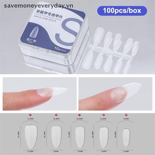 [savemoneyeveryday] 100 Cái / hộp Móng Tay Giả Trong Suốt Bấm Trên Móng Tay Bảo Vệ Móng Tay Giả Đầu Giọt Nước Hình Ngắn Miếng Dán Đầy Đủ Cho Móng Tay [vn]
