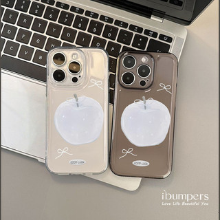 ibumpers Ốp Điện Thoại iPhone Thanh Lịch Trong Suốt Họa Tiết Apple Cặp Đôi Ốp Lưng Trong Suốt TPU Mềm Chống Sốc Cho IPhone 16 15 14 12 13 11 Pro Max IP 7 8 Plus X XS XR