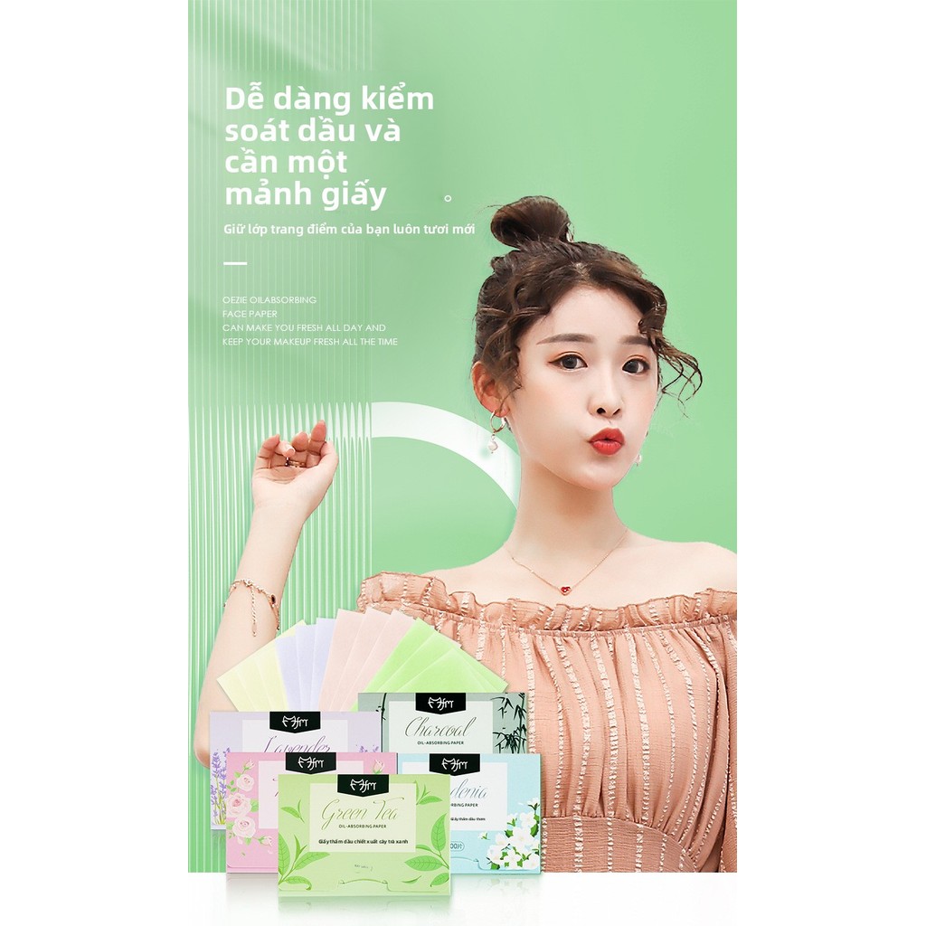 [BÁN CHẠY] Giấy Thấm Dầu 100 Tờ Chiết Xuất Thực Vật - Hút Dầu Hiệu Quả, Mang Đi Dễ Dàng, Cho Làn Da Sạch Bóng