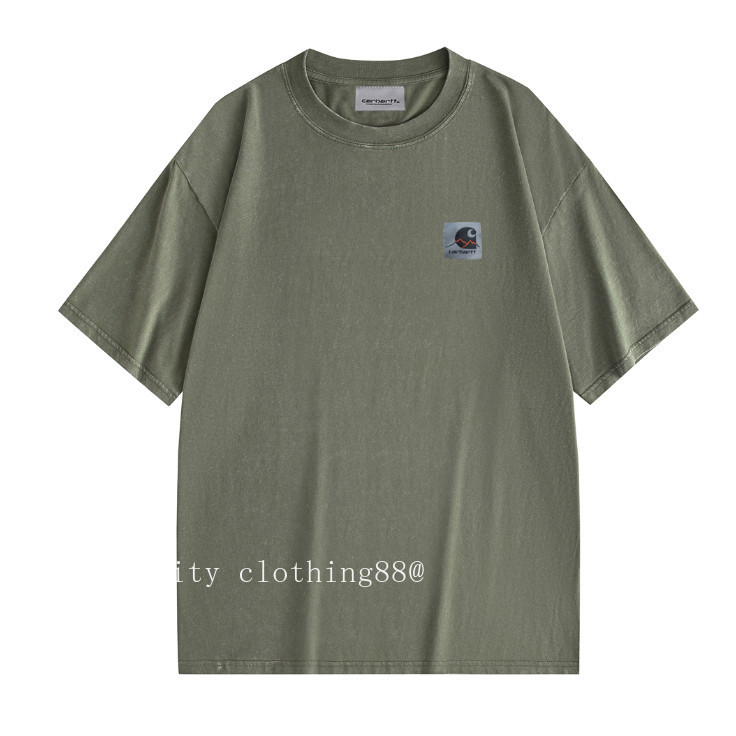Chất Lượng Cao Chất Lượng Cao Phong Cách Mới Giặt Thẻ Đau Khổ Áo Thun Ngắn Tay Cổ Tròn Tay Ngắn Áo Thun Top