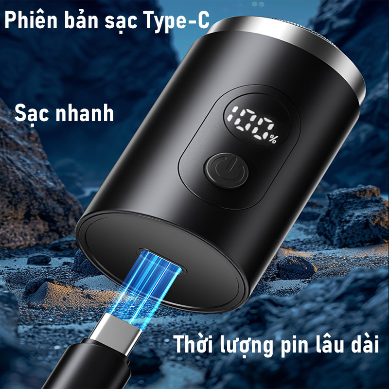 Máy Cạo Râu Mini Có Màn Hình, Sạc Type-C Nhanh, Màn Hình LED, PPin lâu dài, Phù hợp đi công tác