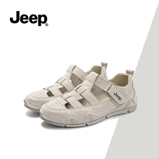 Dép thể thao có lỗ cắt dành cho nữ Jeep - Dép La Mã có đế phẳng thoáng khí thông thường